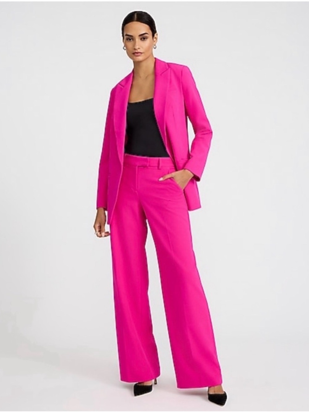 NWT Express Hot Pink Editor Suit jacket and pants